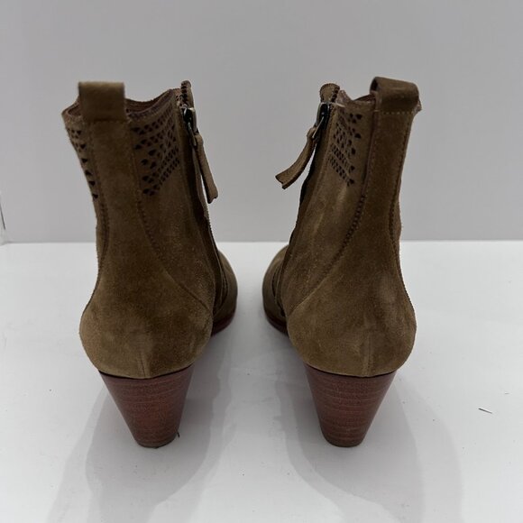 Aerin Women's Heeled Ankle Boot Bootie 'Tilstone' Tan Size 6 M Italian Leather - Picture 5 of 9